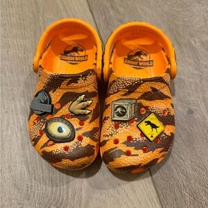 CROCS Kids Orange & Brown Jurassic World Clog Sandals